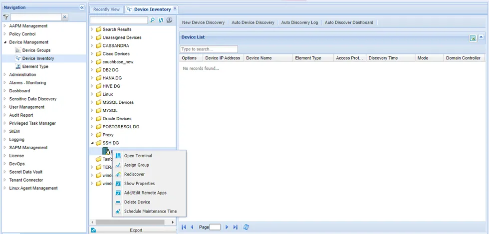 Device Management Portal Function Main Pane Device Management Portal Function Main Pane