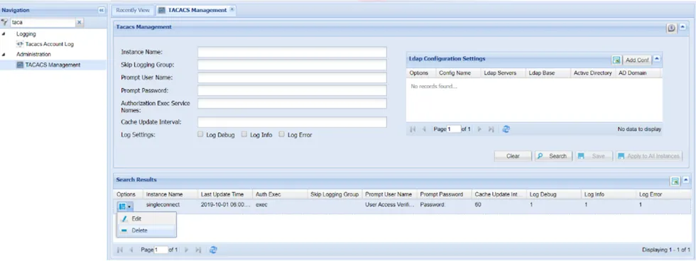 Delete TACACS Management Configuration Delete TACACS Management Configuration
