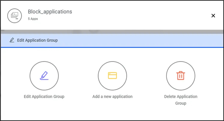 Application Group Settings Application Group Settings