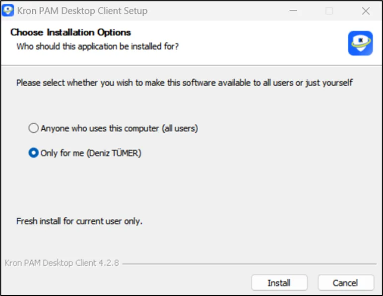 Select user(s) who will be allowed to use Desktop Client