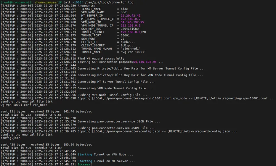 The tenant connector is ready to be used