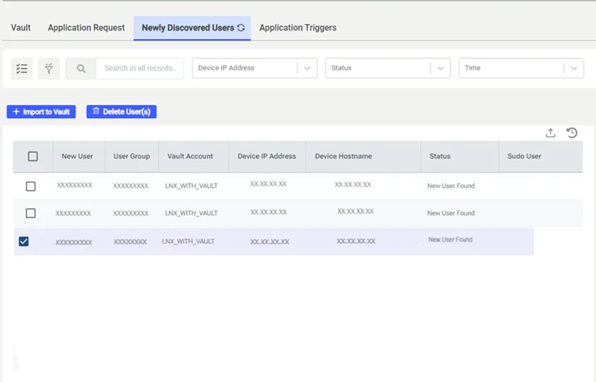 Importing the user to Vault Importing the user to Vault