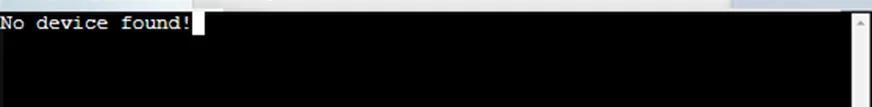 No Device Found Error No Device Found Error