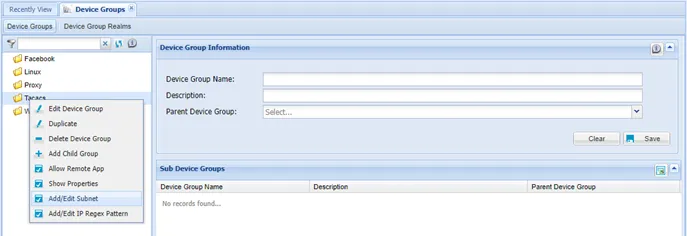 Add / Edit subnet Option