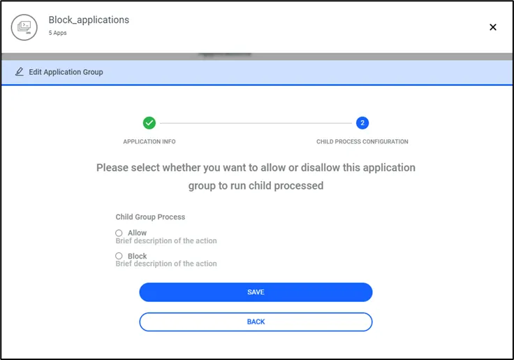 Application Child Process Config Application Child Process Config