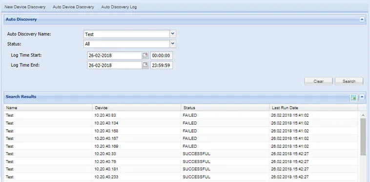 Auto Discovery Logs Auto Discovery Logs