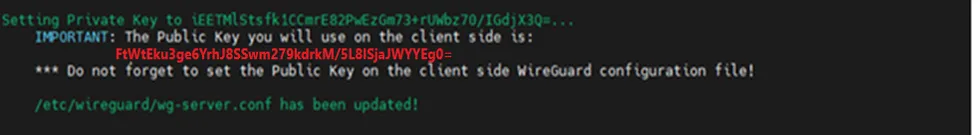 The Public Key that will be used on the Kron PAM Server