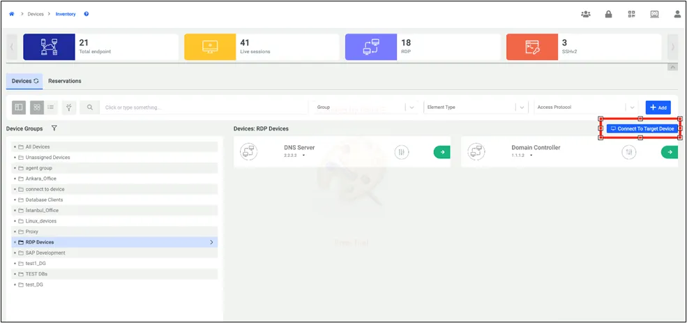 Connect to Target Device Option Connect to Target Device Option