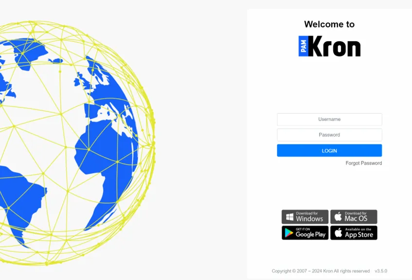 Click Download Desktop Client on the Kron PAM Login Screen.