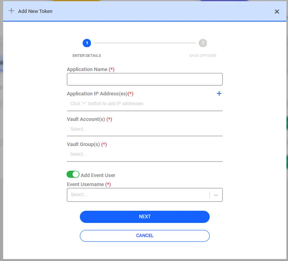Adding Accounts in Application Token