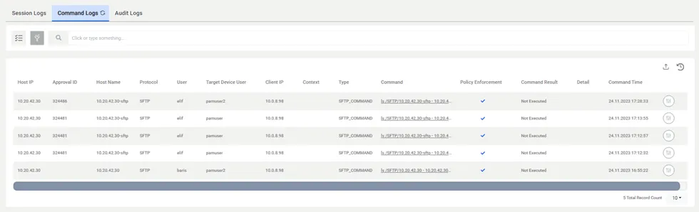 Command Logs