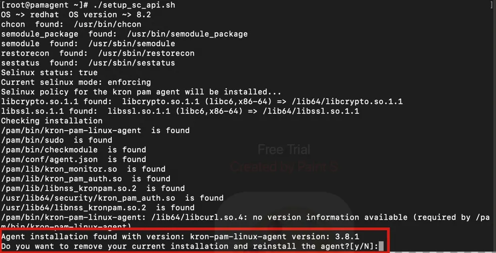 Rerunning the installation script