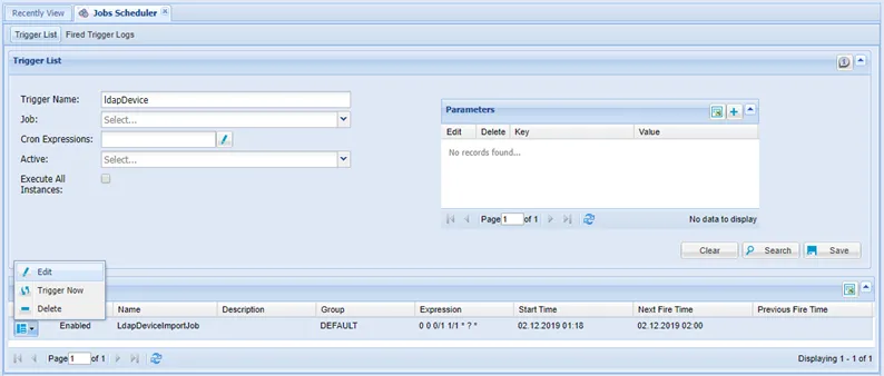 Edit LDAP Device Import Job Edit LDAP Device Import Job