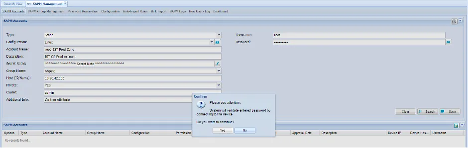 Adding Dynamic Configured Static Accounts