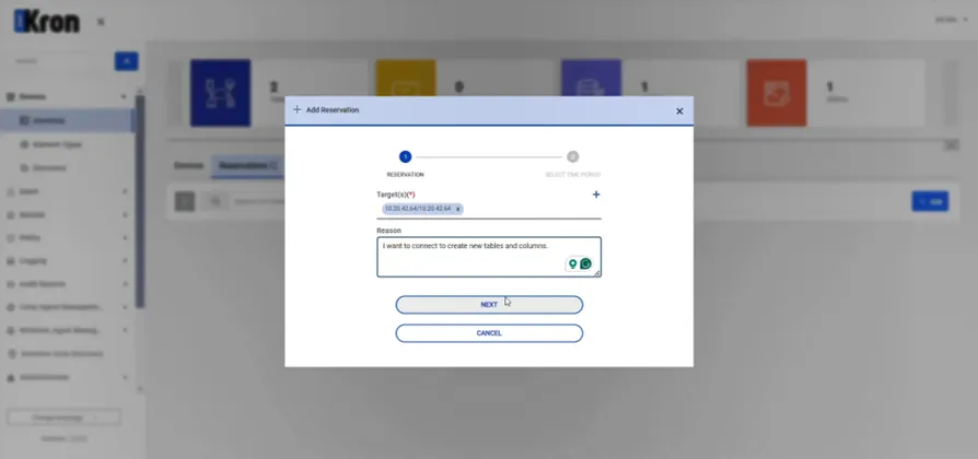 Creating a connection reservation. Creating a connection reservation.