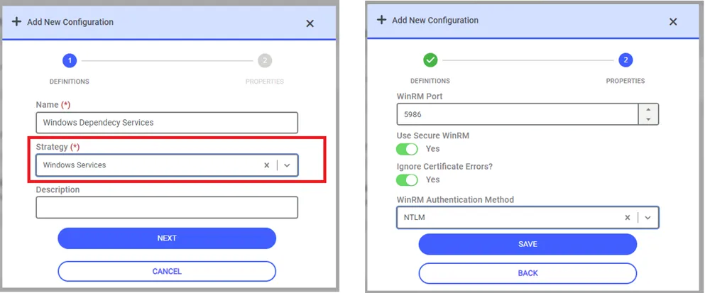 Application Configuration Definition Screen Application Configuration Definition Screen