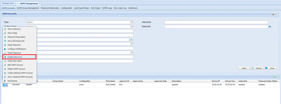 Changing Password Manually