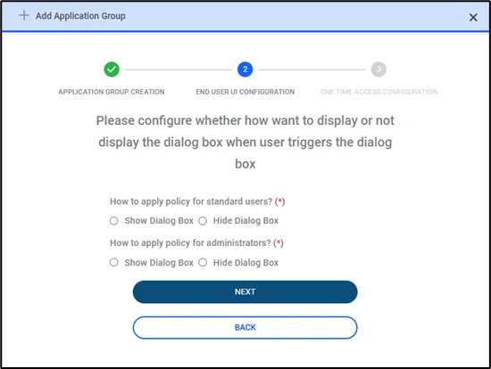 End User UI Config