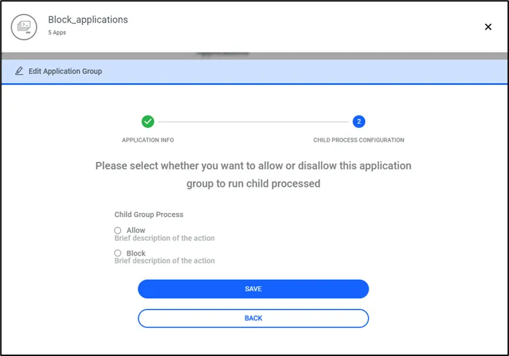 Application Child Process Config Application Child Process Config