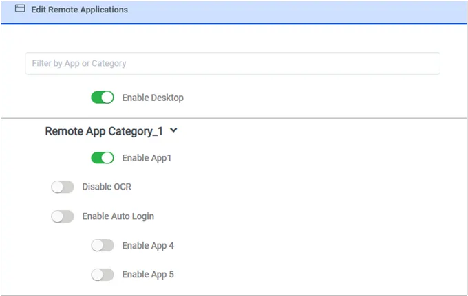 Remote Application Selection Remote Application Selection