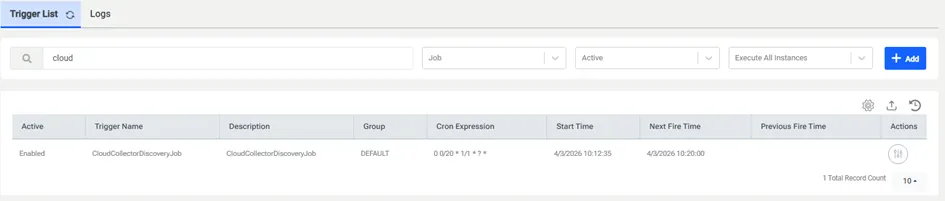 CloudCollectorDiscoveryJob definition