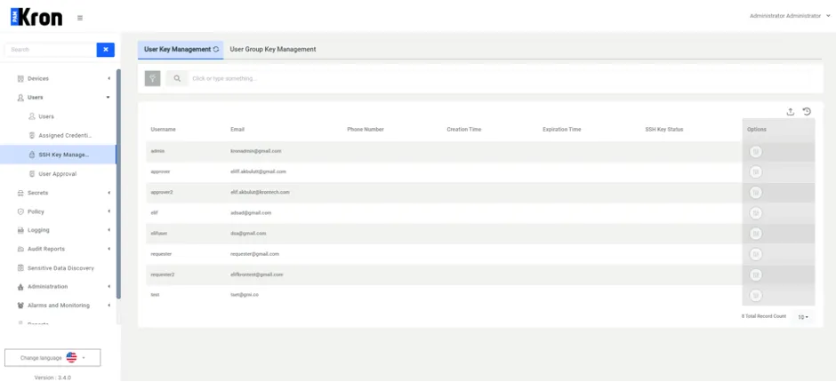 Main Pane with search function