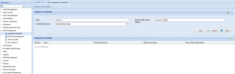Assigned Credential Configuration Assigned Credential Configuration