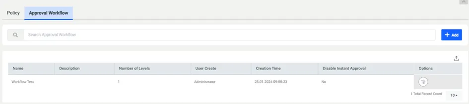 Approval Workflow Tab Approval Workflow Tab
