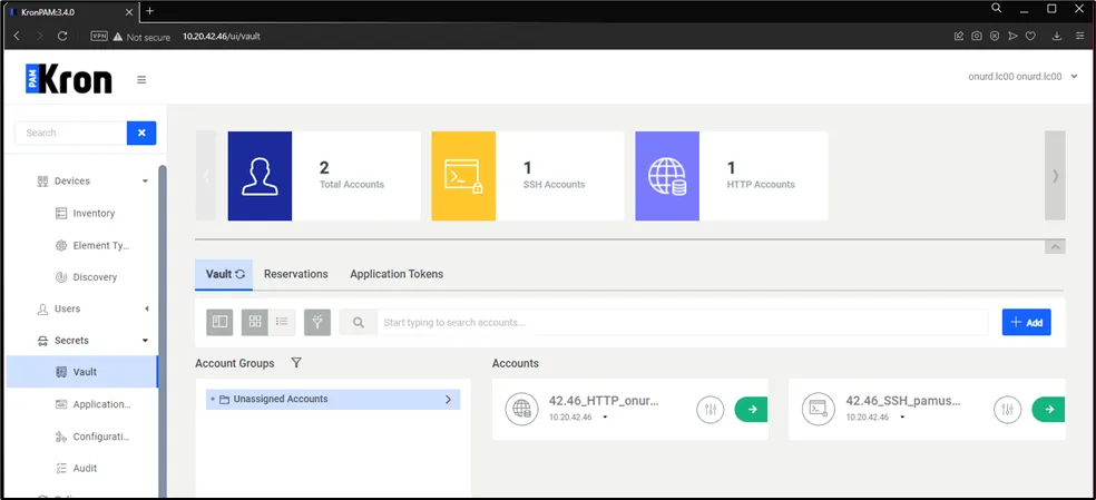Vault Accounts Vault Accounts
