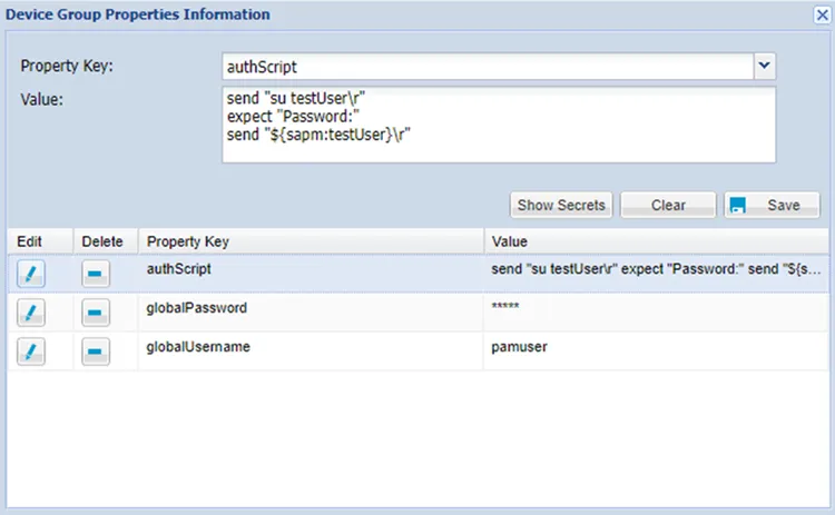 Device Groups Properties Information