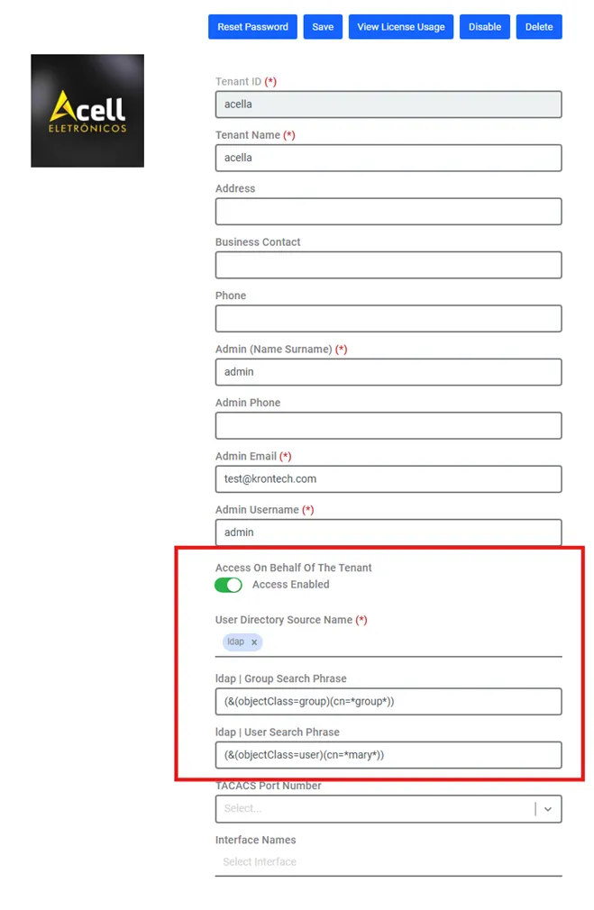 Enabling Access on Behalf of the Tenant Enabling Access on Behalf of the Tenant