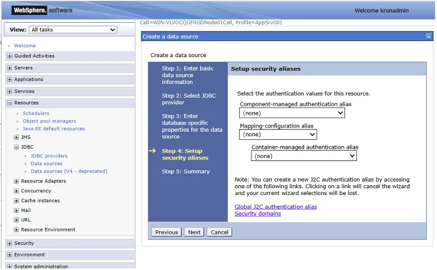 Configuring Security Aliases