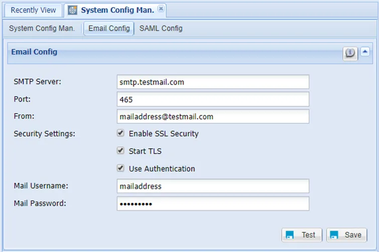 Email Configuration Email Configuration
