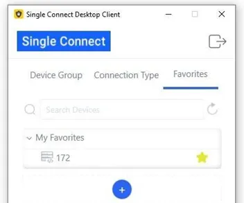 Find your favorite devices under the Favorites tab.