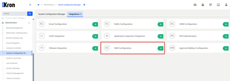 Configuración de SMS