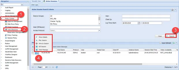 ListinActive Sessions