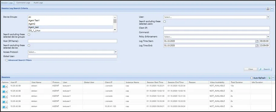 Session Logs