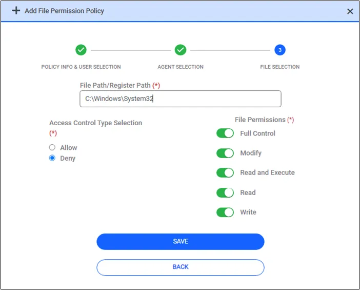 Giving required right for Folder
