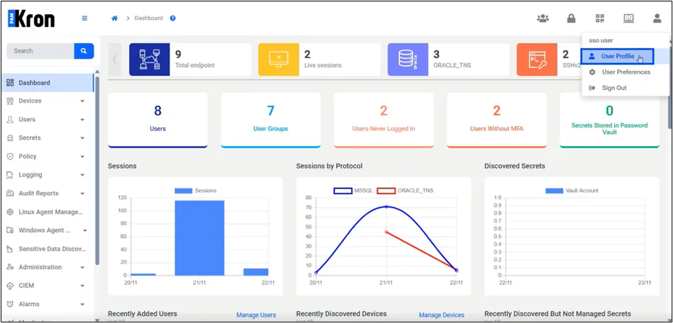User Profile Settings