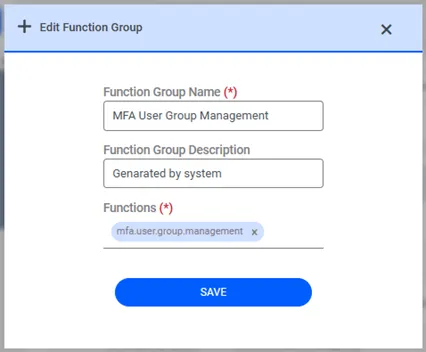 Function Definition for Each MFA Group