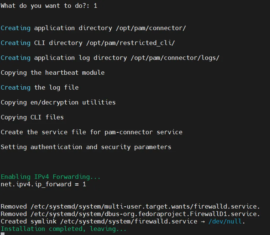 The end of the installation script