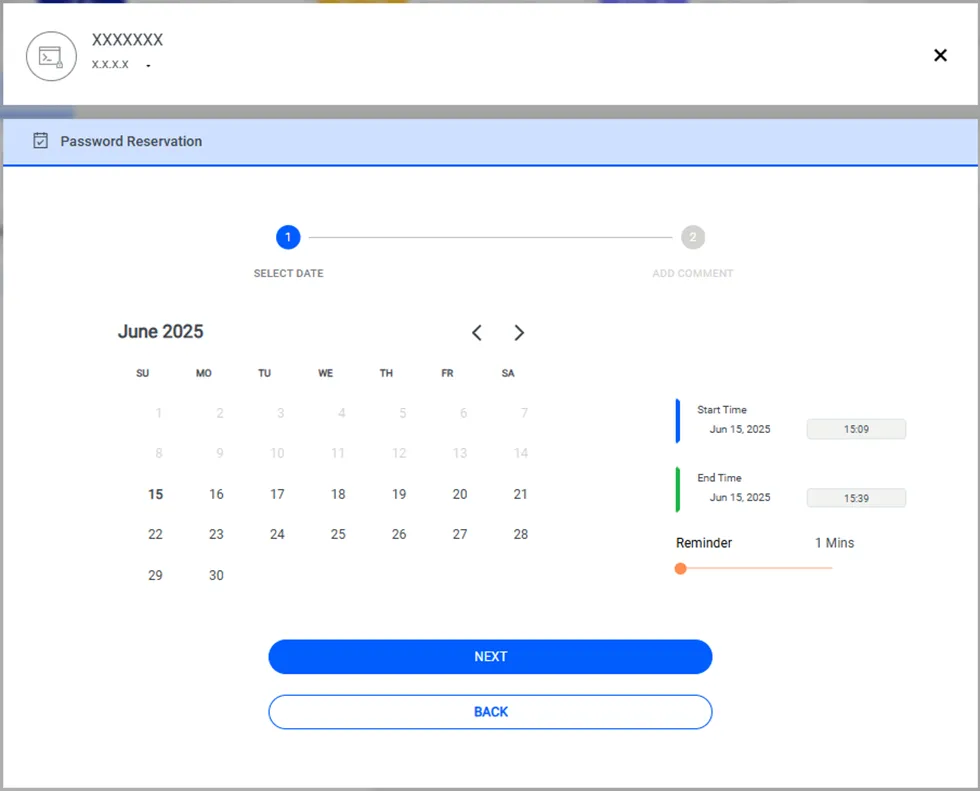 Select Reservation Time Select Reservation Time