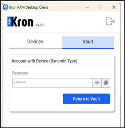 Check out the password related to the Account with Device (Dynamic Type)