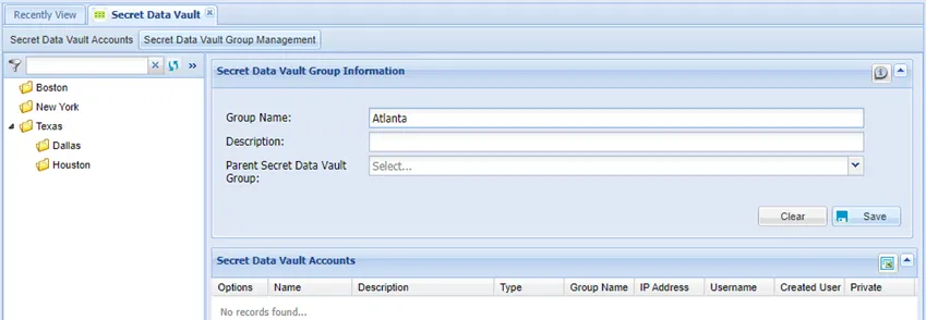 Adding a New Secret Data Vault Group Adding a New Secret Data Vault Group
