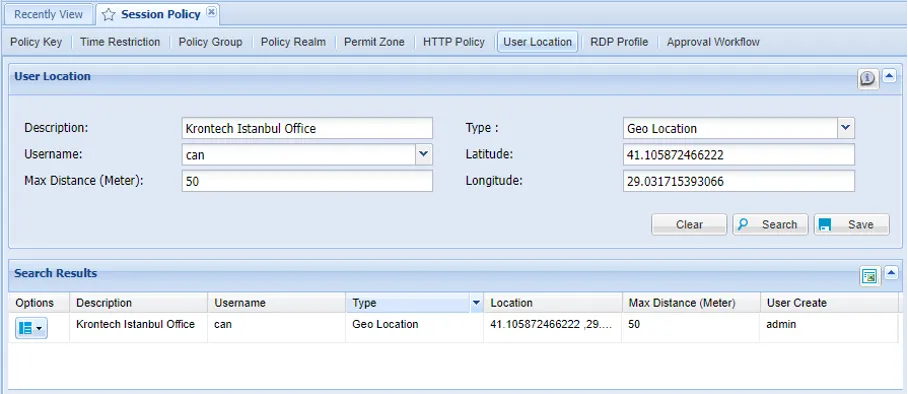 Geolocation Configuration for Authorization
