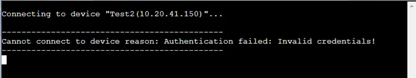Invalid Credentials Error
