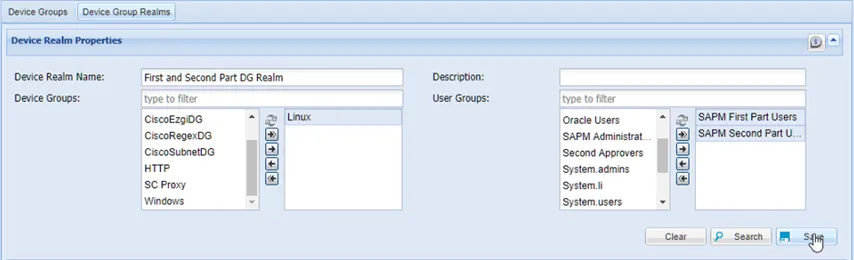 Device Group Realm for User Groups