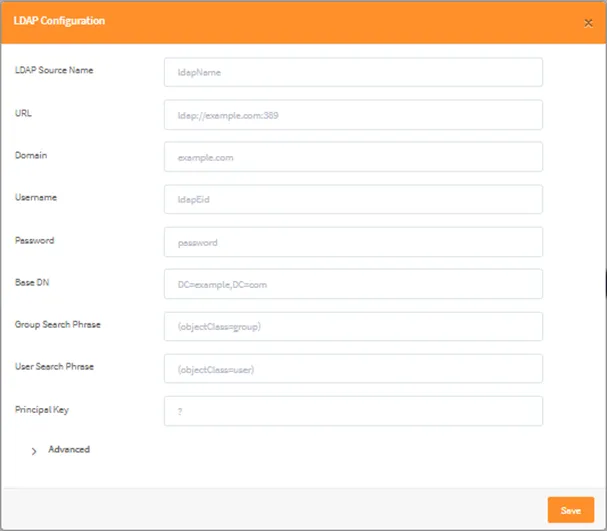 LDAP account settings LDAP account settings