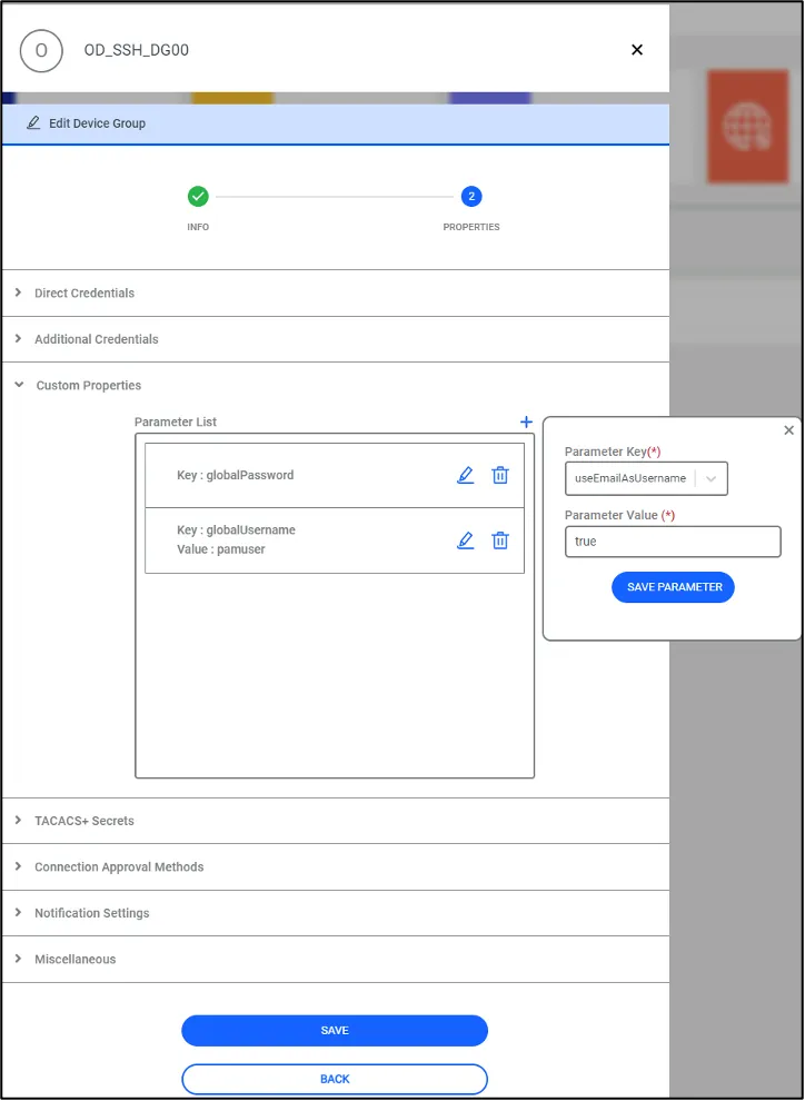 Device Group Properties Configuration to Use Domain User Credentials to Log In