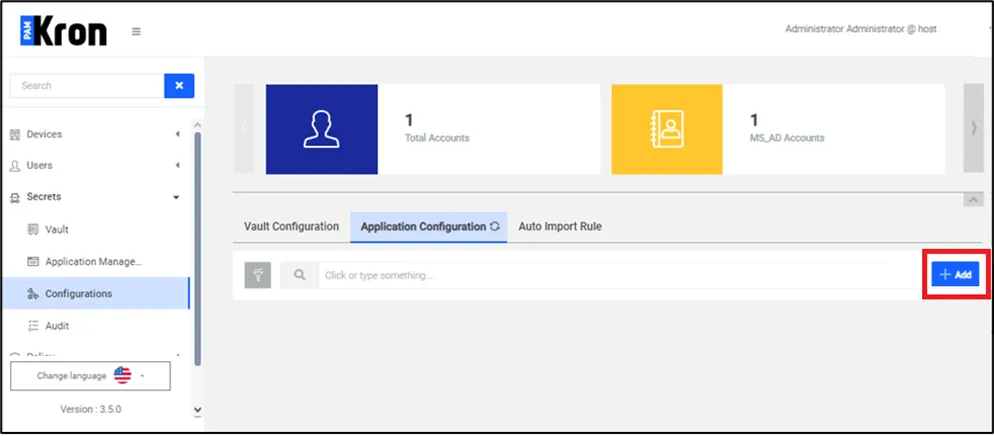 Configuración de la aplicación